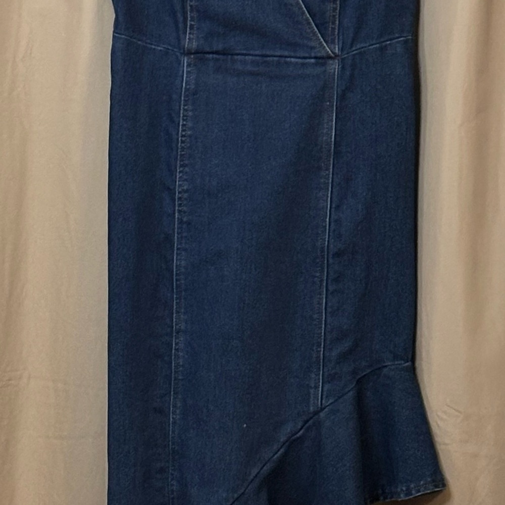 VENUS Asymmetrical Denim Dress - Blue